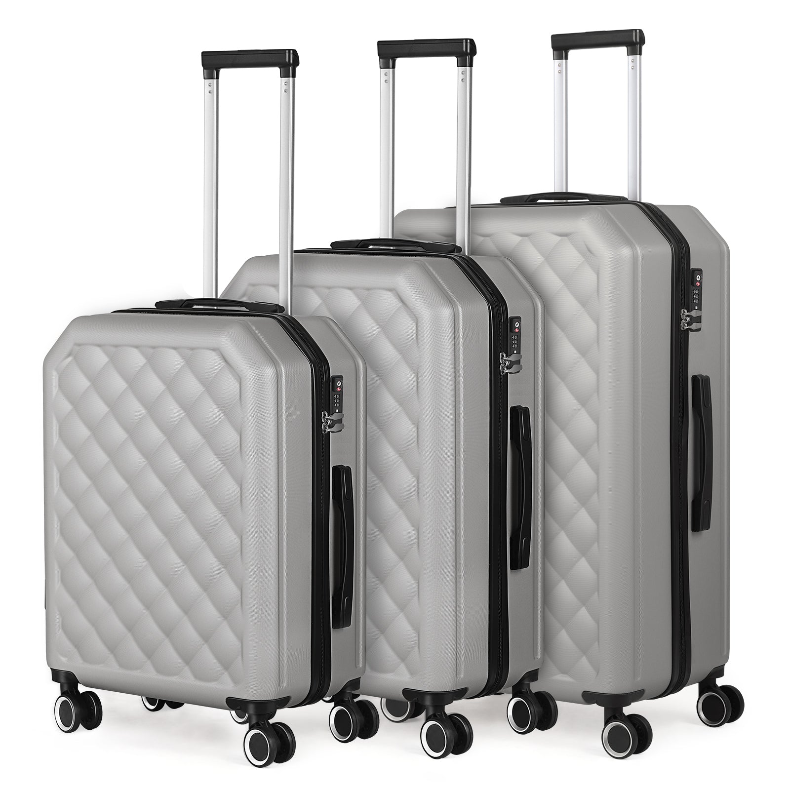 3PCS Travel Trolley Case Hardside Spinner Luggage Bag Set Lightweight 20/24/28 inch