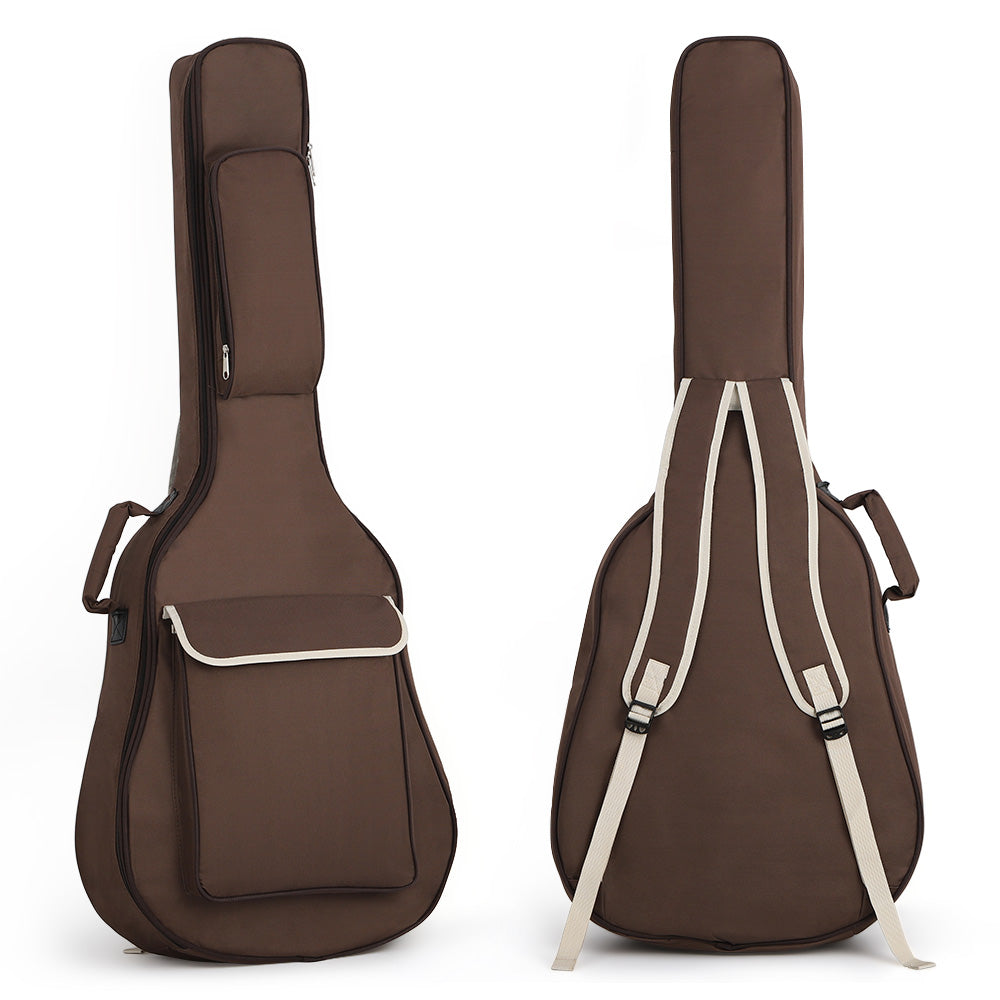 Guitar Case Bag for 40/41-inch Guitar - Coffee Color, 600D Oxford Fabric with Neck Strap, Adjustable Shoulder Strap and Front Pocket - Perfect for The on-the-go Musician, Accessory Organizer | Stylish Guitar Bags | Soft Material Guitar Bags