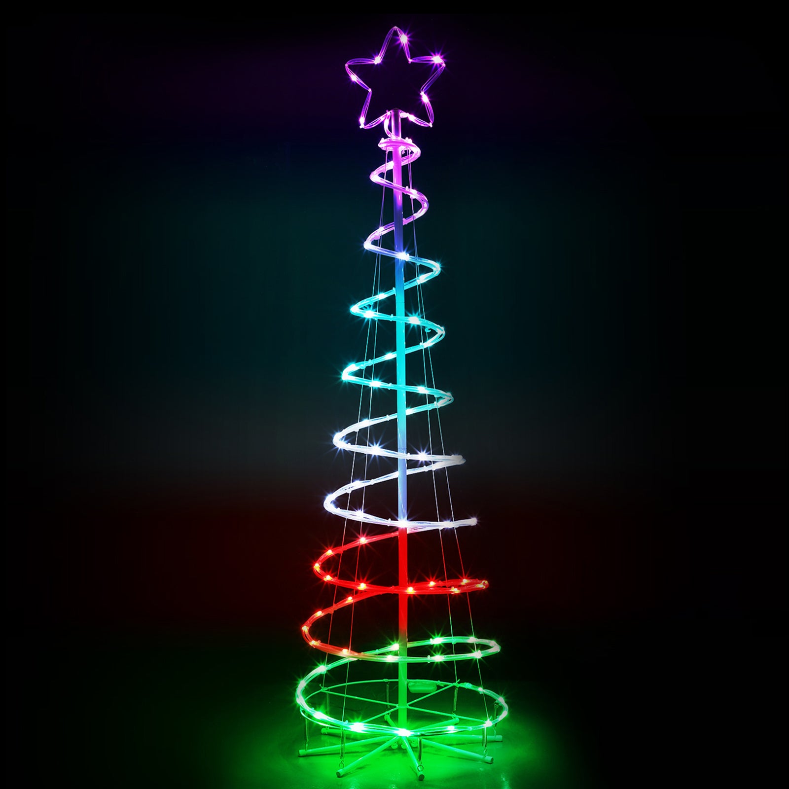 5ft Spiral LED Christmas Tree Outdoor Decorations - 16 Color Changing w/ Remote & Timer