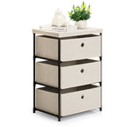 Nightstands Dresser for Lightweight, Organizer Storage Dresser, Fabric Storage 3 Drawers Units, Gaps Tower Organizer with Steel Frame for Living Room, Entryway, Closet, Bedroom(Beige)