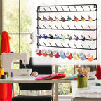 Artisanâ€™s Thread Gallery | Wall-Mounted 54-Spool Embroidery & Quilting Rack