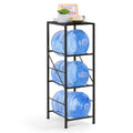 3-Tier Heavy Duty 5-Gallon Water Jug Storage Rack with Top Shelf and Rolling Casters, Black Organizer for Home and Office
