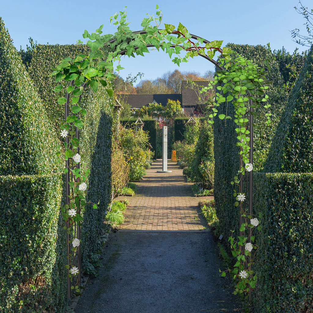 7FT Classic Round Garden Arch Trellis - Steel Frame Arbor for Vines - Decorative Pergola for Patio, Lawn & Backyard