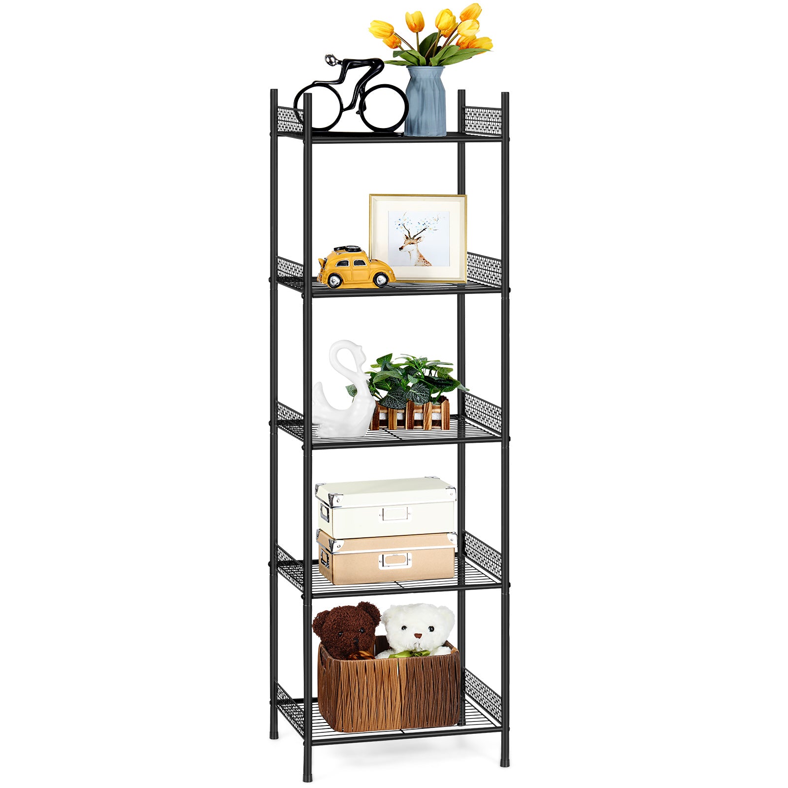 Heavy Duty Wire Shelving Unit - Freestanding Storage Rack for Bathroom, Laundry, Kitchen