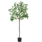 6FT Tall Artificial Eucalyptus Tree - Realistic Faux Silk Potted Plant for Indoor Decor