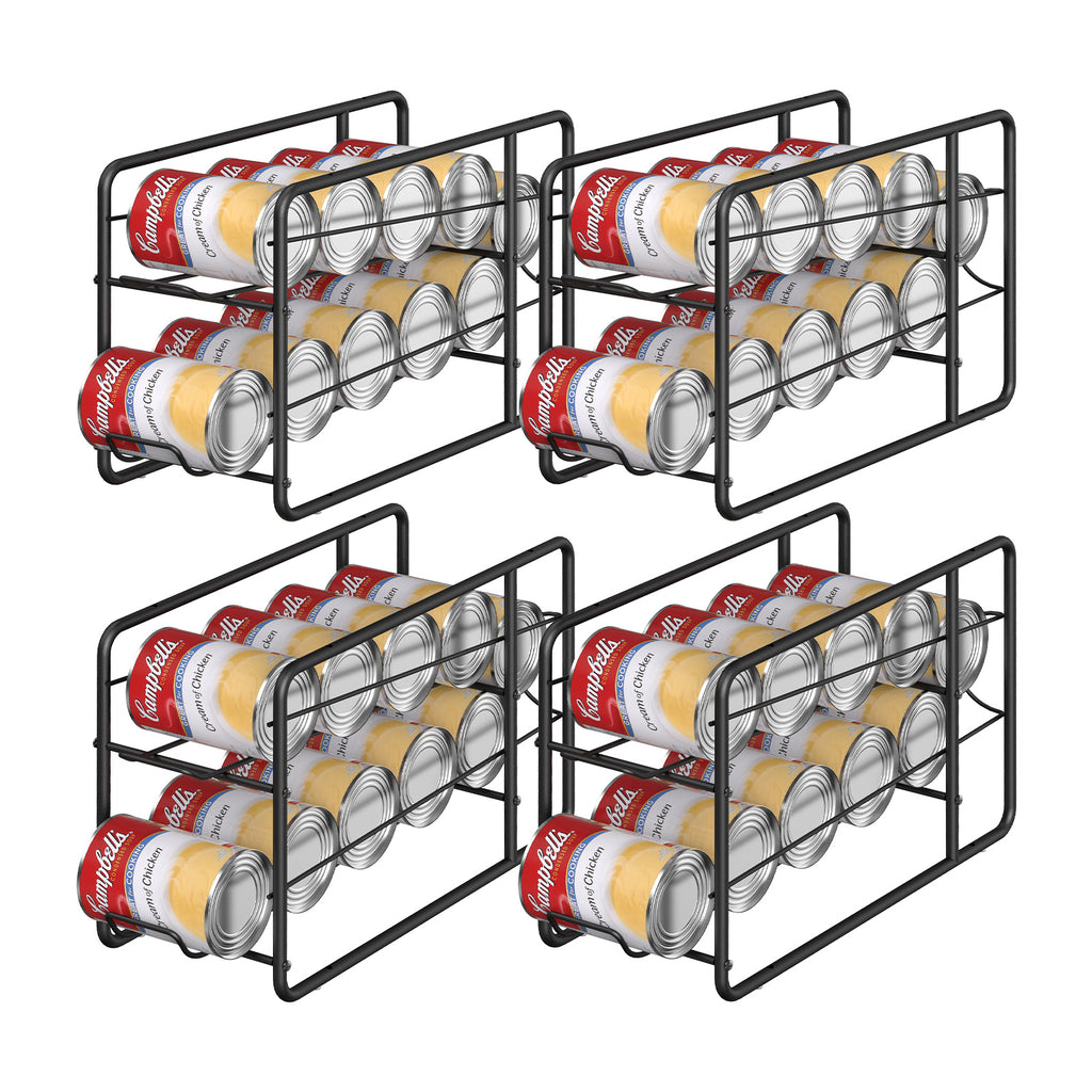 Heavy-Duty Stackable Can Storage Rack | Space-Saving Kitchen Cabinet Organizer (Set of 4)