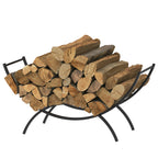 37 Inch Heavy Duty Log Rack for Fireplace Storage, Weather Resistant Metal Wood Stack Holder for Indoor and Outdoor Use