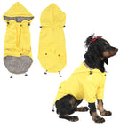 Waterproof Canary Yellow Pet Slicker with Adjustable Hood and Breathable Mesh Lining for Small Canines
