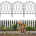 Set of 10 Ornamental Yard Fencing Panels, 15.9in Arched Metal Garden Border, Rust-Resistant Animal Deterrent and Flower Bed Barrier for Outdoor Landscaping and Patio Edging