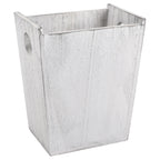 Farmhouse Garbage Can Bathroom Trash Can Wood Waste Bin with Handles Waste Basket for Office Decorative Rectangular Trash Containers Wastebaskets Storage for Living Room Kitchen