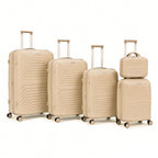 5-Piece PP Luggage Set with Spinner Wheels - 14 20 24 28 32 Inch Expandable Anti-Scratch Hard Shell with Adjustable Handle and TSA Lock for Travel