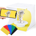 9" Pro Photography Light Box with 360Â¡Ã£ Electric Turntable, Foldable Photo Studio Kit with 6 Backdrops