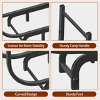 48inch Curved Firewood Rack, Heavy Duty Metal Log Storage Rack for Fireplace & Outdoor Use