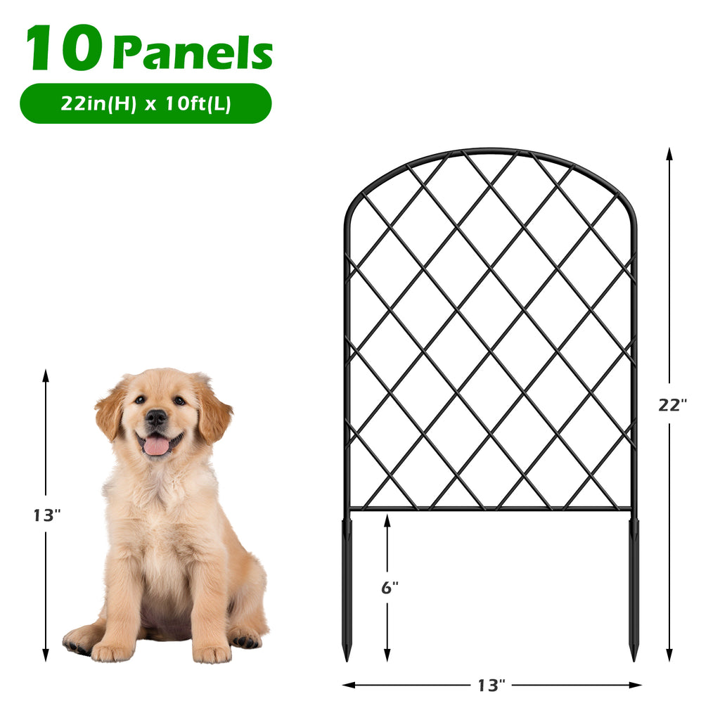 Arched Lattice Garden Fence - Rustproof Metal Animal Barrier - Decorative Edging for Yard & Flowers,
