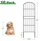 38" (H) x 10ft (L) Tall Decorative Garden Fence - 10-Panel Rustproof Metal Border Animal Barrier for Dogs, Heavy-Duty No-Dig Outdoor Fencing