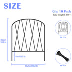 Set of 10 Ornamental Yard Fencing Panels, 15.9in Arched Metal Garden Border, Rust-Resistant Animal Deterrent and Flower Bed Barrier for Outdoor Landscaping and Patio Edging