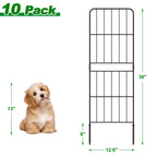 10PCS Decorative Garden Fence with Plastic Stakes Rustproof Metal Animal Barrier
