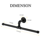 Industrial Dual-Post Pipe Toilet Paper Holder — Wall-Mounted Double Roll Tissue Rack for Bathroom and Kitchen.