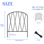 Set of 10 Ornamental Yard Fencing Panels, 15.9in Arched Metal Garden Border, Rust-Resistant Animal Deterrent and Flower Bed Barrier for Outdoor Landscaping and Patio Edging