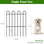 20-Pack Decorative Garden Fence, 16.5"H x 21ft Rustproof Metal Animal Barrier for Yard, Dog & Flower Bed Border,