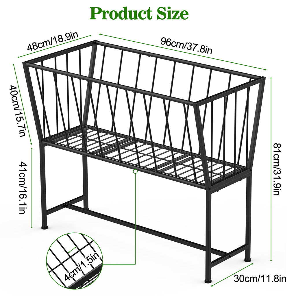 Heavy-Duty Metal Goats & Sheep Hay Feeder with Stand