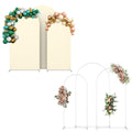 Set of 3 Arch Backdrop Stands with Covers (7.3FT, 6.6FT, 6FT) - Metal Frame for Wedding & Party