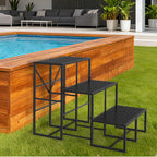 3 Steps RV Stairs - Non-Slip Hot Tub Steps & Portable Outdoor Ladder for Pool, Mobile Home, Campers