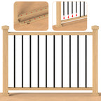 40 Pack 32" Metal Deck Balusters - 3/4" Hollow Round Deck Railing Kit for Stairs & Porches, Black