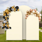 Set of 3 Arch Backdrop Stands with Covers (7.3FT, 6.6FT, 6FT) - Metal Frame for Wedding & Party