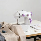 Portable Mini Sewing Machine for Beginners, 2-Speed Compact Electric Sewing Machine with Built-in Light & Foot Pedal, Lightweight Sewing Kit for Home, Travel & DIY Projects