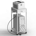Computer Tower Stand w/ Charging Station - 2 Tier PC Holder Cart, Printer Stand & Storage Drawer, White