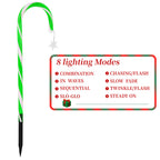 10 Pack 21" Solar Candy Cane Lights w/ Remote - Waterproof Outdoor Christmas Pathway Markers
