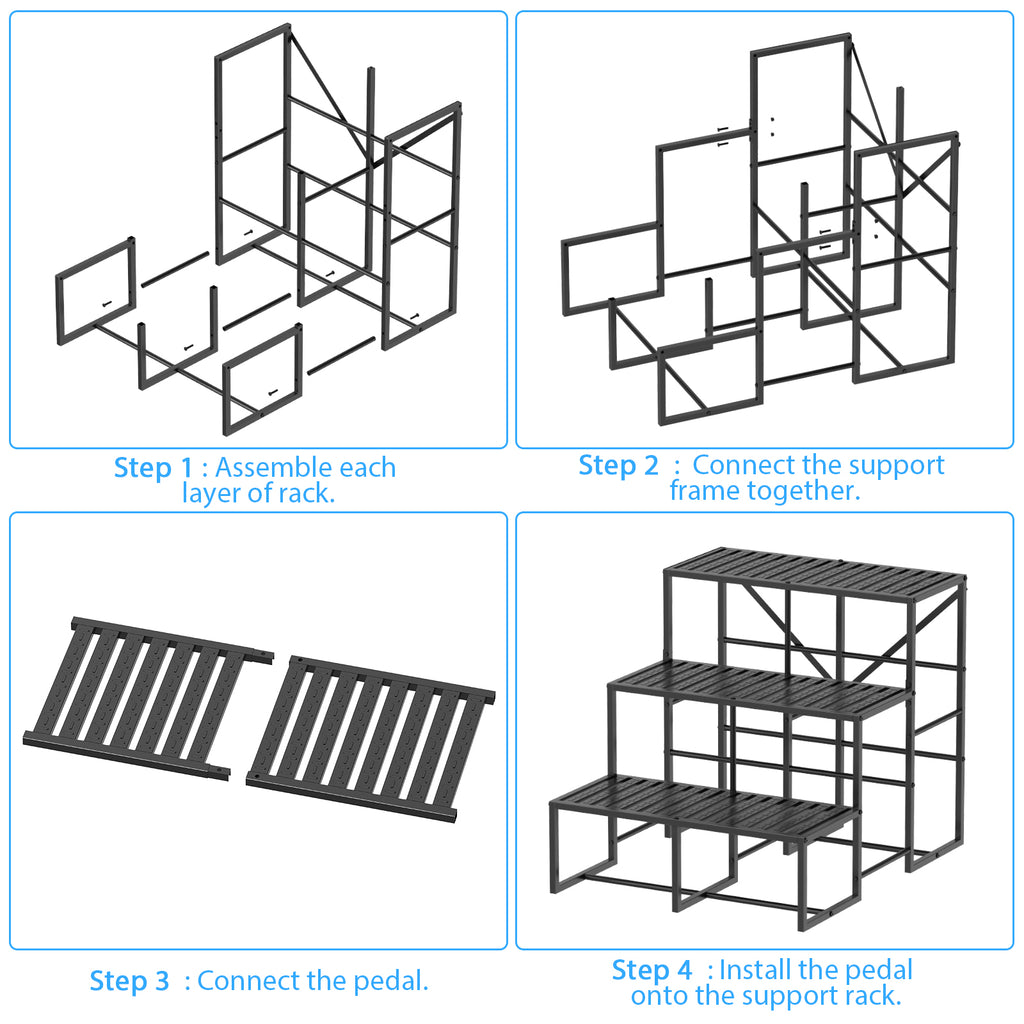 3 Steps RV Stairs - Non-Slip Hot Tub Steps & Portable Outdoor Ladder for Pool, Mobile Home, Campers