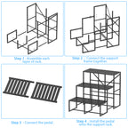 3 Steps RV Stairs - Non-Slip Hot Tub Steps & Portable Outdoor Ladder for Pool, Mobile Home, Campers
