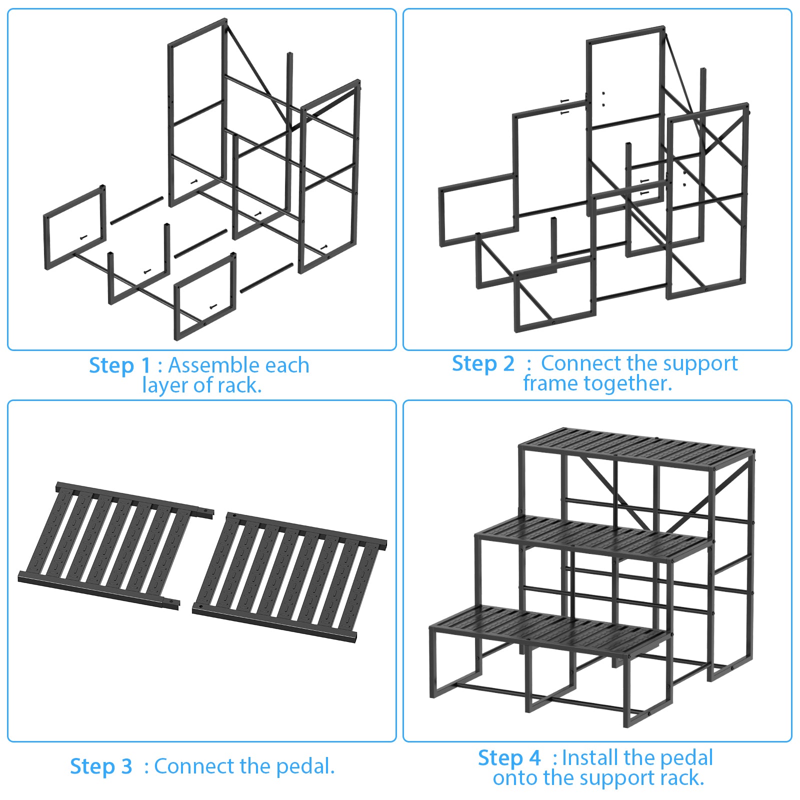 3 Steps RV Stairs - Non-Slip Hot Tub Steps & Portable Outdoor Ladder for Pool, Mobile Home, Campers