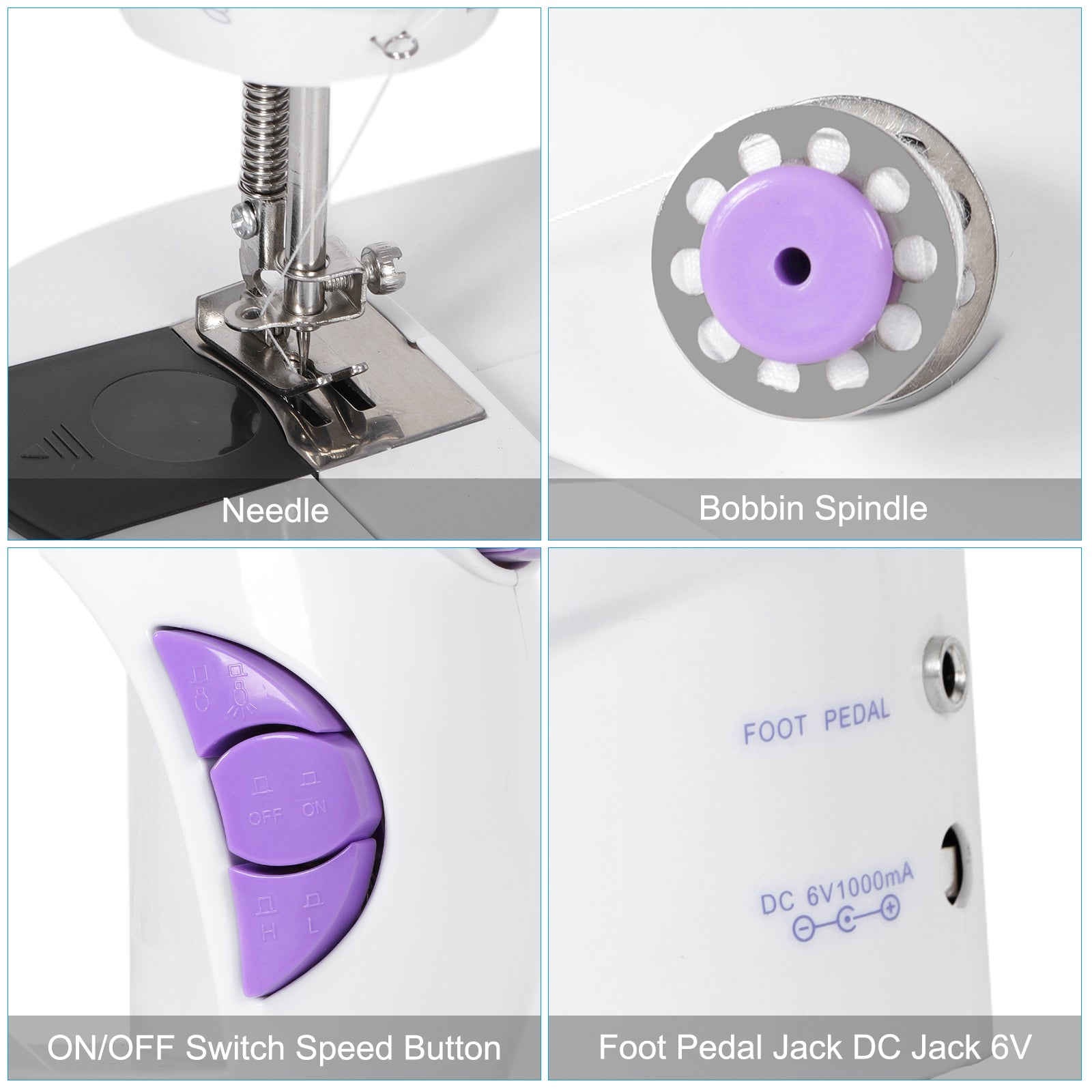 Portable Mini Sewing Machine for Beginners, 2-Speed Compact Electric Sewing Machine with Built-in Light & Foot Pedal, Lightweight Sewing Kit for Home, Travel & DIY Projects
