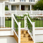40 Pack 32" Metal Deck Balusters - 3/4" Hollow Round Deck Railing Kit for Stairs & Porches, Black