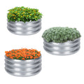 3 Pack Round Galvanized Raised Garden Bed (2x2x1ft) - Silver Metal Planter Box for Vegetables & Herbs