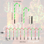 10 Pack 21" Christmas Candy Cane Pathway Lights - Waterproof Outdoor Decorations w/ 8 Modes