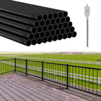 40 Pack 32" Metal Deck Balusters - 3/4" Hollow Round Deck Railing Kit for Stairs & Porches, Black