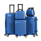 5-Piece Hardside Luggage Set - 12/14/20/24/28 Inch ABS+PC Suitcases with TSA Locks & Spinner Wheels, Lightweight Travel Luggage for Family Trips & Business (Blue)
