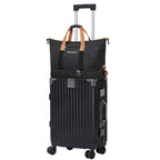 20 Inch Aluminum Frame Hardside Luggage with HIKOLAYAE Travel Tote Bag, Spinner Suitcase with TSA Lock & Detachable Carry-On Bag, Black