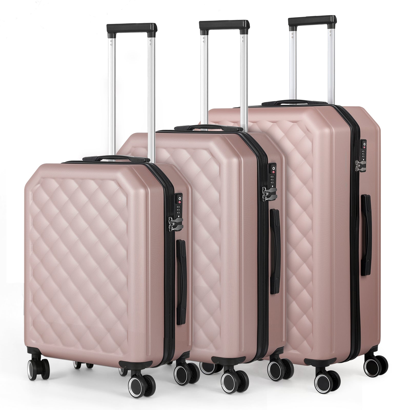 3PCS Travel Trolley Case Hardside Spinner Luggage Bag Set Lightweight 20/24/28 inch