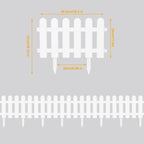 24 Pieces of Garden Fence, White Plastic Decorative Fence, Anti-digging Cats and Dogs, Suitable for Gardens, Outdoors, Corridors, Courtyards, White