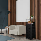 Black Fabric Dresser with 5 Drawers - Sturdy Steel Frame & Wood Top, Multi-Use Organizer