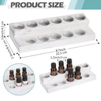 Set of 2 Essential Oil Storage Racks, 2-Tier White-Wash Wooden Display Holders for 5/10/15/20ml Bottles, Nail Polish Organizer