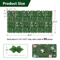 12.5inch x 16.5inch Artificial Ivy Fence with Flowers - Faux Vine Privacy Screen for Apartment Balcony & Backyard