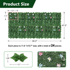12.5inch x 16.5inch Artificial Ivy Fence with Flowers - Faux Vine Privacy Screen for Apartment Balcony & Backyard