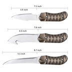3-Piece Fixed Blade Outdoor Knife Set with Sheath - Professional Stainless Steel Knives for Camping, Hunting, and Survival
