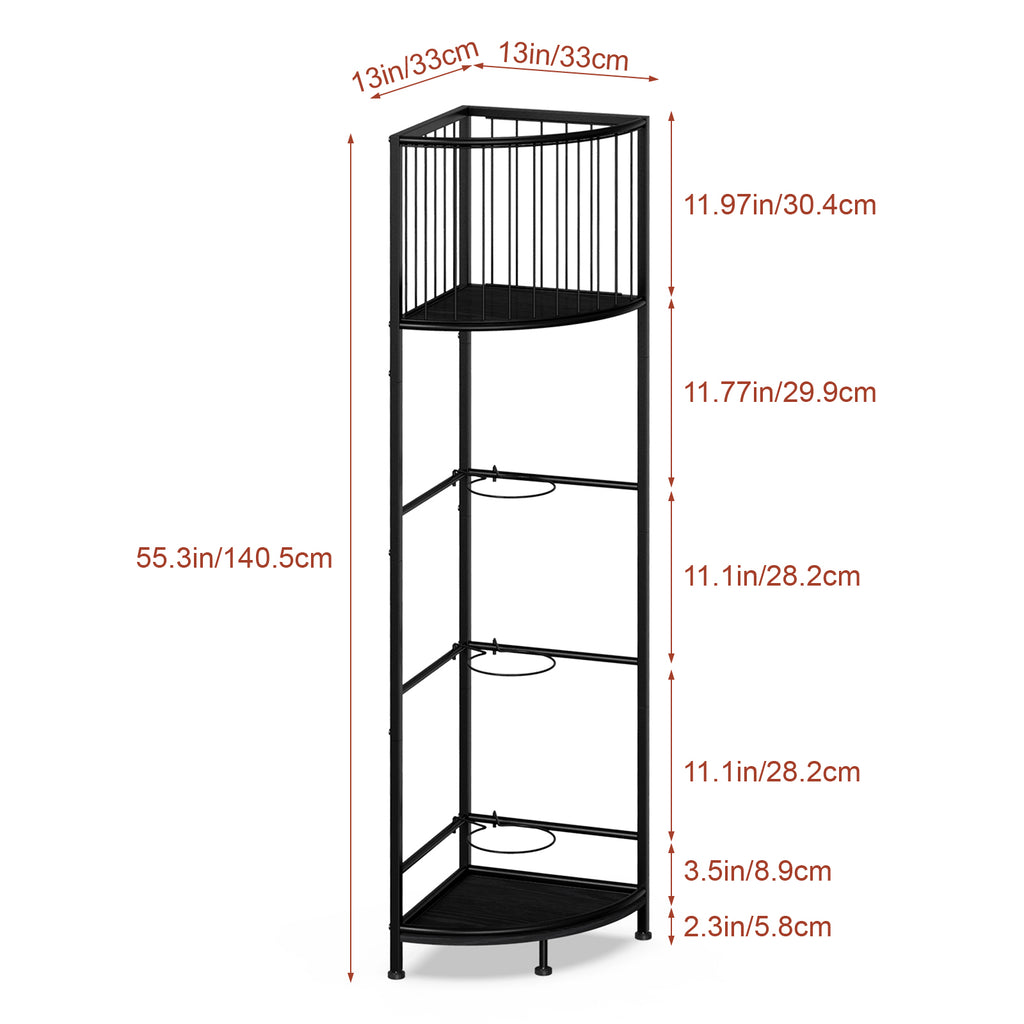 3-Tier Corner Sports Ball Rack - Vertical Storage Organizer for Basketballs, Soccer Balls & Volleyballs,